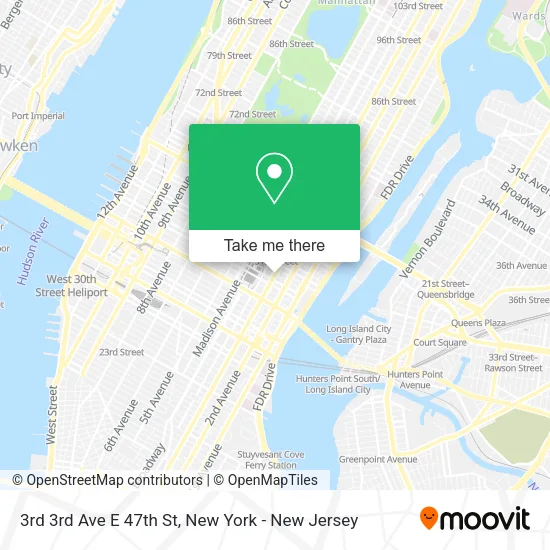 3rd 3rd Ave E 47th St map
