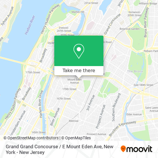 Mapa de Grand Grand Concourse / E Mount Eden Ave