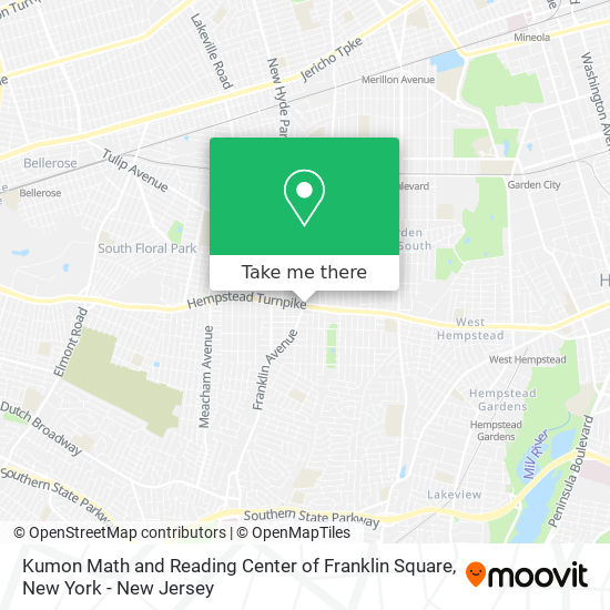 Kumon Math and Reading Center of Franklin Square map
