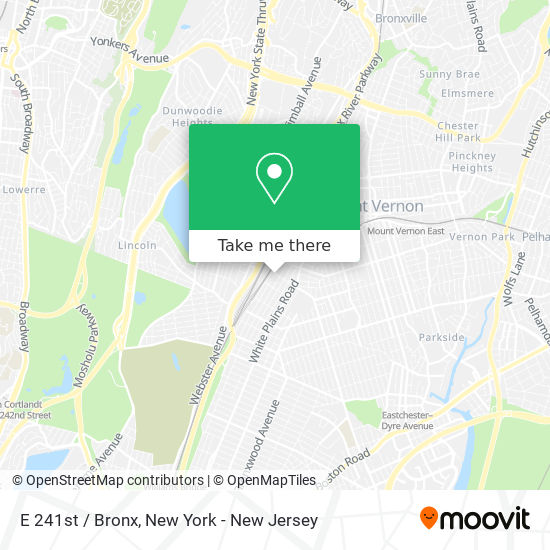E 241st / Bronx map