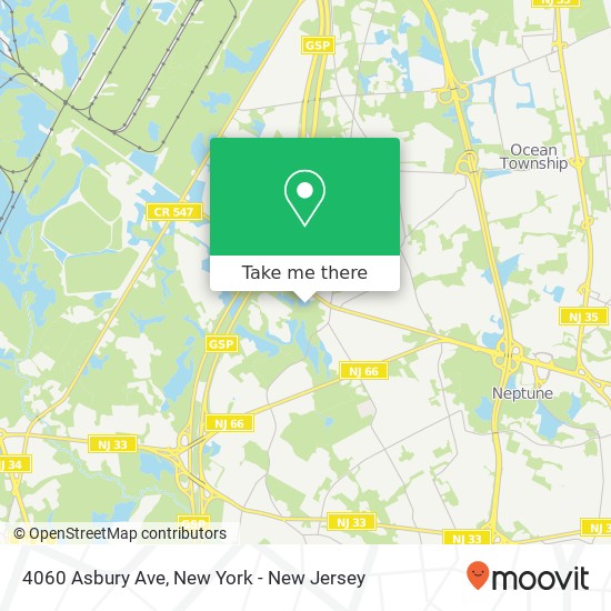 Mapa de 4060 Asbury Ave, Tinton Falls, NJ 07753