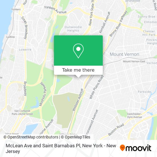 McLean Ave and Saint Barnabas Pl map