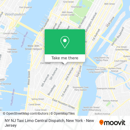 Mapa de NY NJ Taxi Limo Central Dispatch