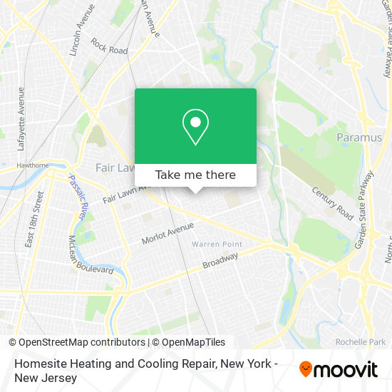 Homesite Heating and Cooling Repair map