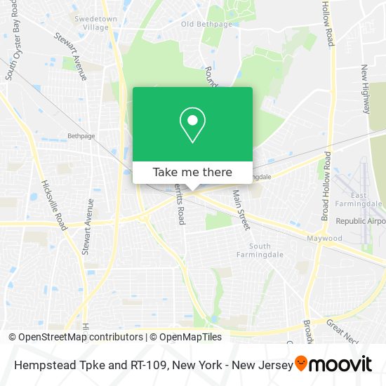 Hempstead Tpke and RT-109 map