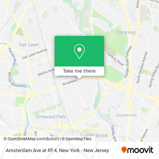 Amsterdam Ave at RT-4 map