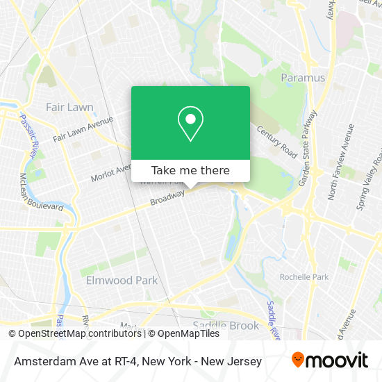 Mapa de Amsterdam Ave at RT-4