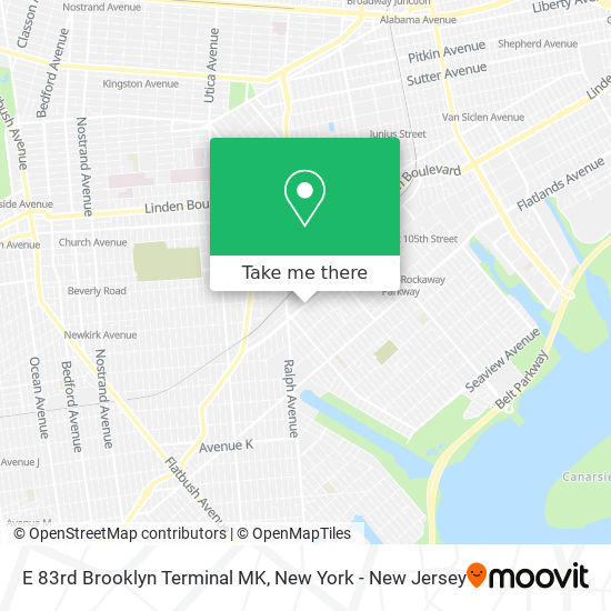 E 83rd Brooklyn Terminal MK map