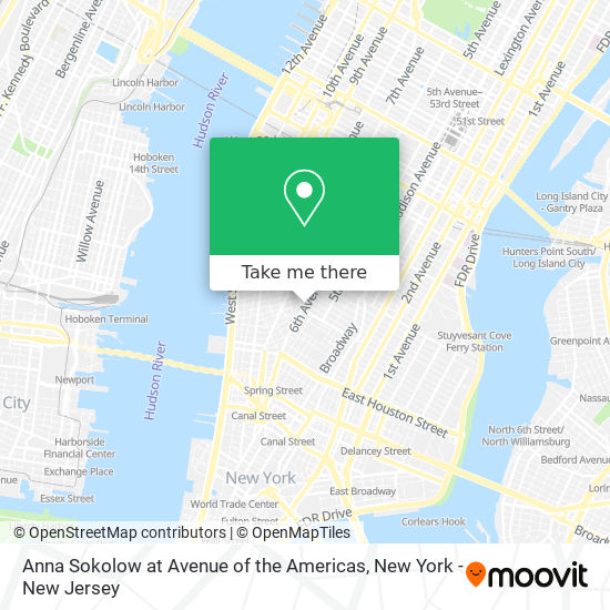 Anna Sokolow at Avenue of the Americas map