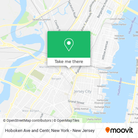 Hoboken Ave and Centr map