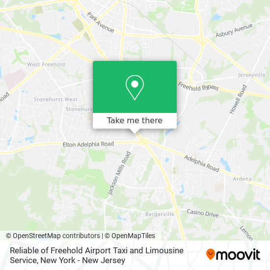 Reliable of Freehold Airport Taxi and Limousine Service map