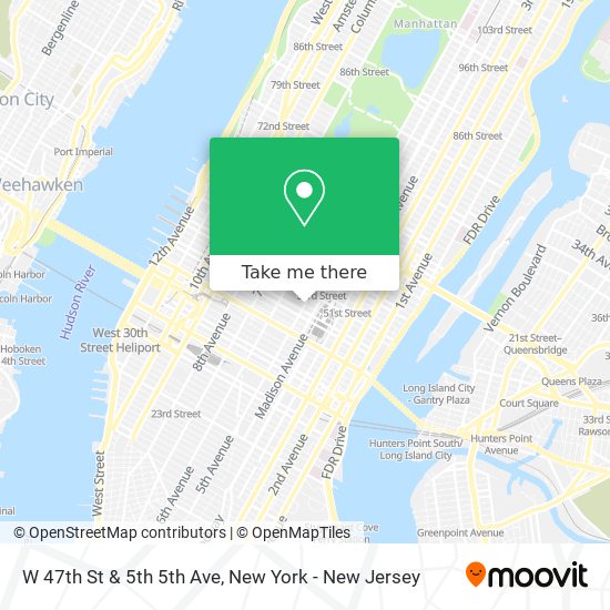 W 47th St & 5th 5th Ave map
