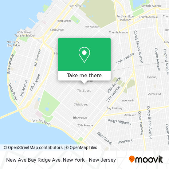 New Ave Bay Ridge Ave map