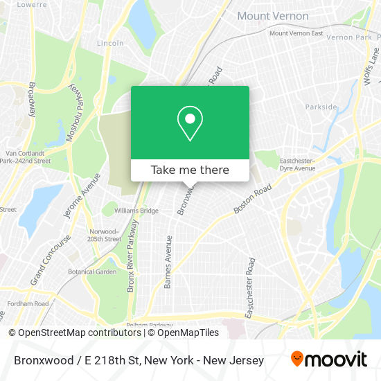Bronxwood / E 218th St map