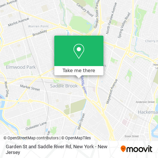 Garden St and Saddle River Rd map