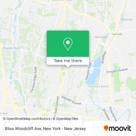 Bliss Woodcliff Ave map