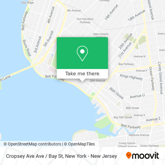 Cropsey Ave Ave / Bay St map