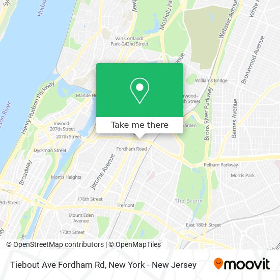Tiebout Ave Fordham Rd map