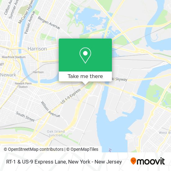 Mapa de RT-1 & US-9 Express Lane