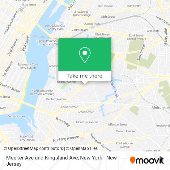 Meeker Ave and Kingsland Ave map