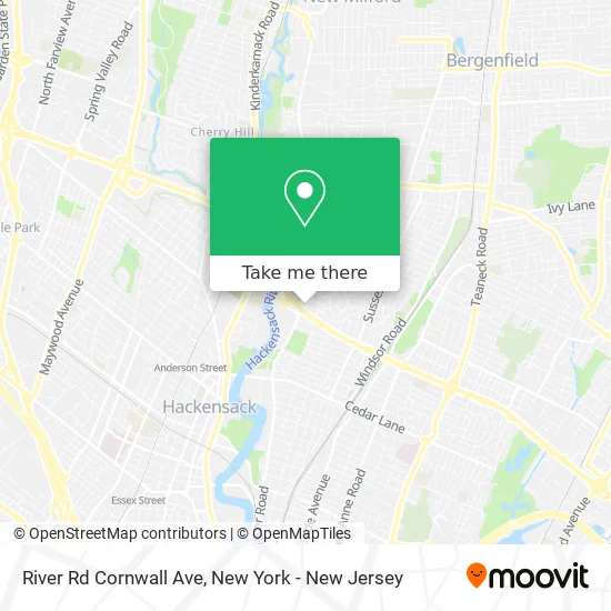 River Rd Cornwall Ave map