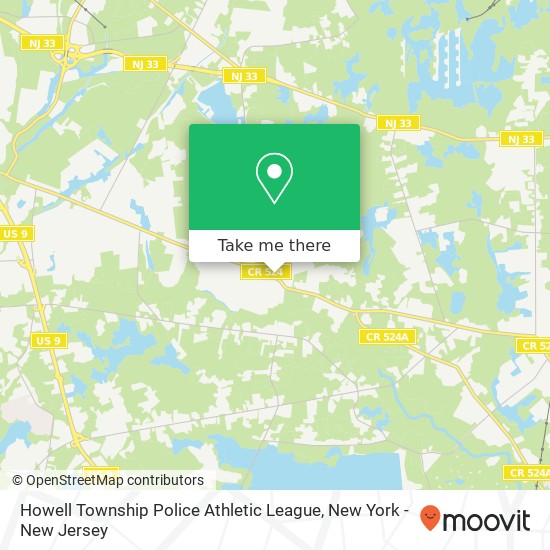 Mapa de Howell Township Police Athletic League, 450 Adelphia Farmingdale Rd