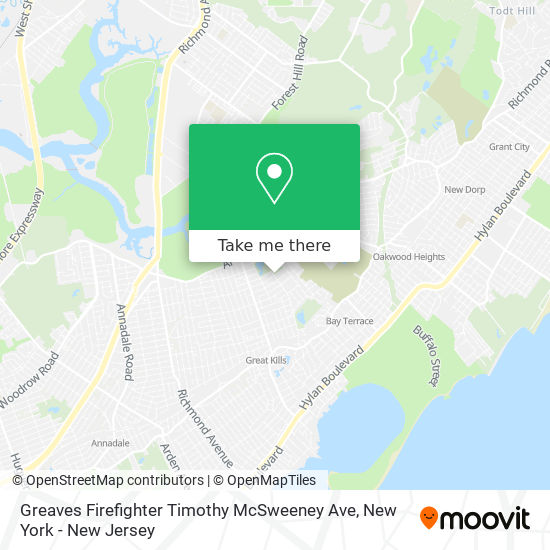 Greaves Firefighter Timothy McSweeney Ave map