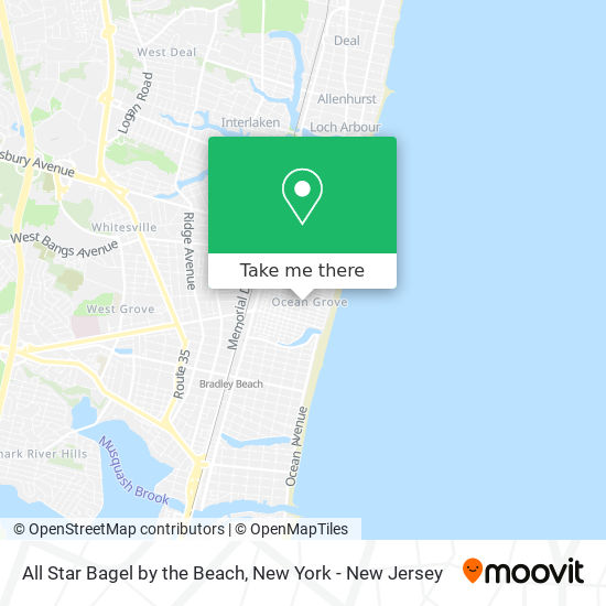 All Star Bagel by the Beach map