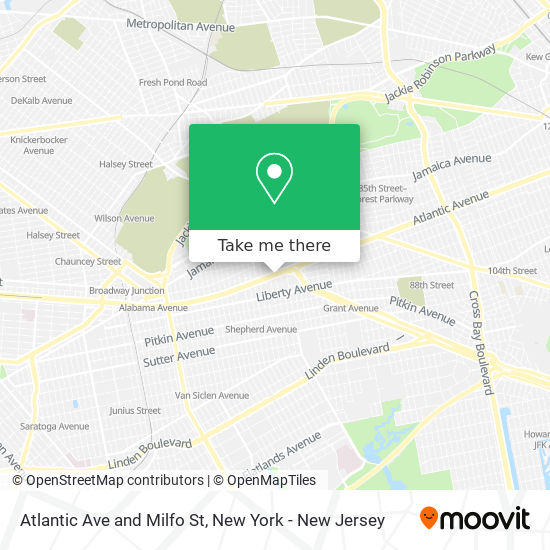 Atlantic Ave and Milfo St map