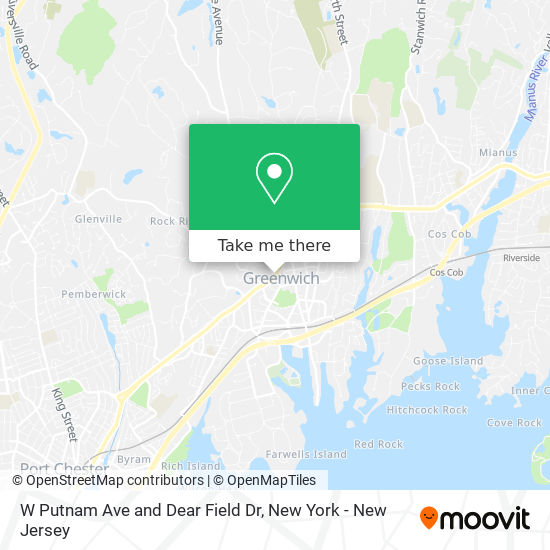 W Putnam Ave and Dear Field Dr map