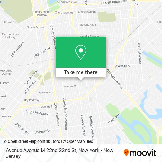 Mapa de Avenue Avenue M 22nd 22nd St