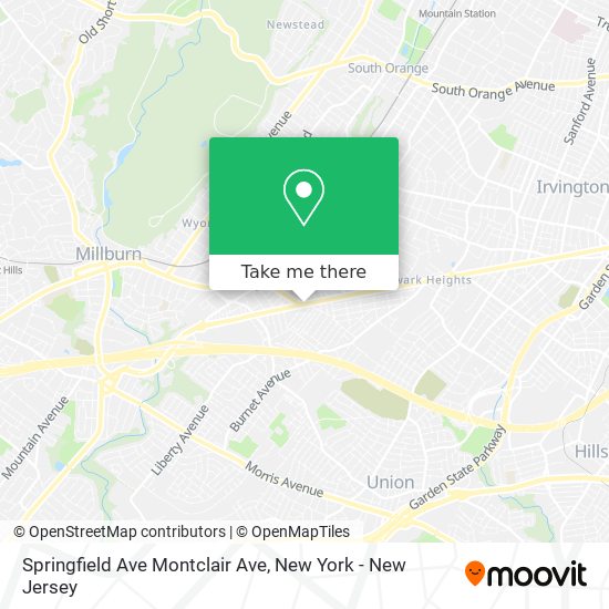 Mapa de Springfield Ave Montclair Ave