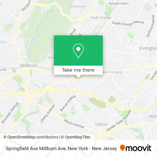 Springfield Ave Millburn Ave map