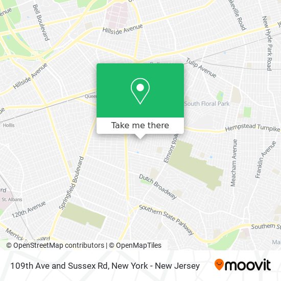 109th Ave and Sussex Rd map