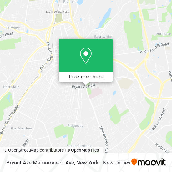 Bryant Ave Mamaroneck Ave map