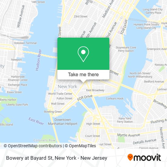 Bowery at Bayard St map