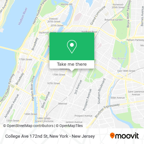 Mapa de College Ave 172nd St