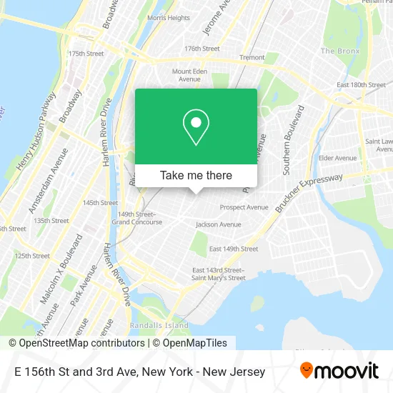 Mapa de E 156th St and 3rd Ave