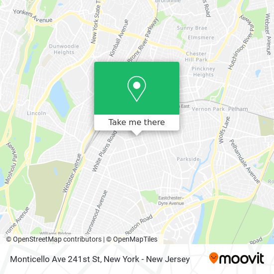 Monticello Ave 241st St map