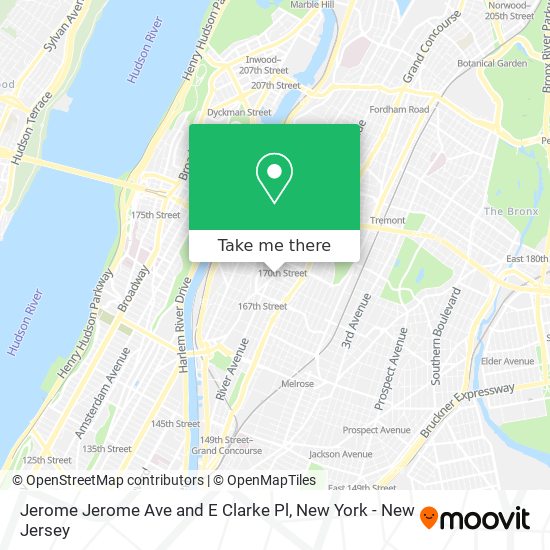 Jerome Jerome Ave and E Clarke Pl map