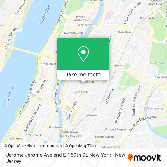 Mapa de Jerome Jerome Ave and E 169th St