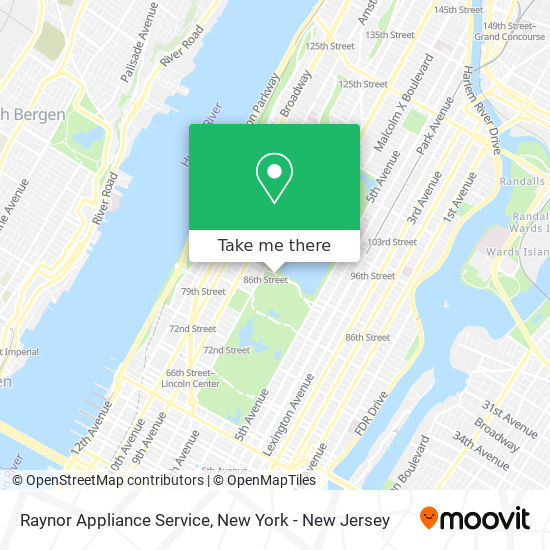 Raynor Appliance Service map