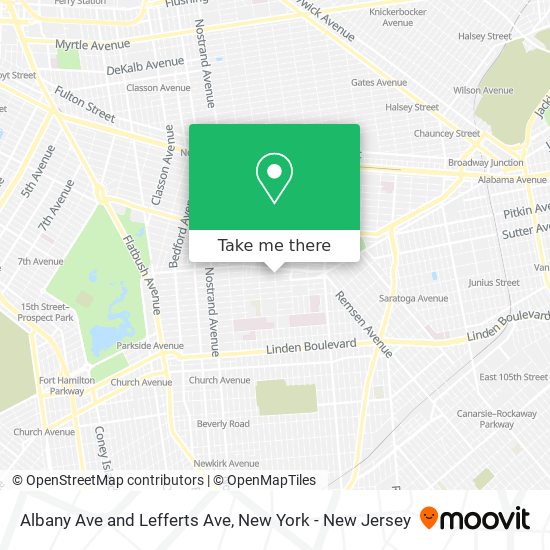 Albany Ave and Lefferts Ave map