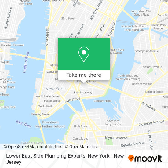 Mapa de Lower East Side Plumbing Experts