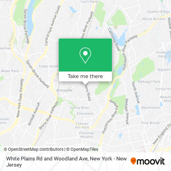 White Plains Rd and Woodland Ave map