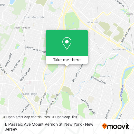 E Passaic Ave Mount Vernon St map