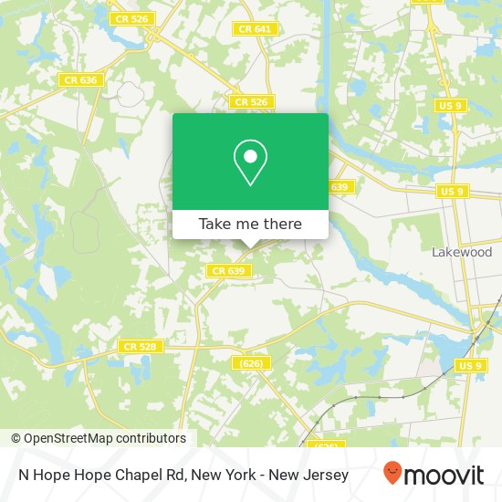 Mapa de N Hope Hope Chapel Rd, Jackson, NJ 08527