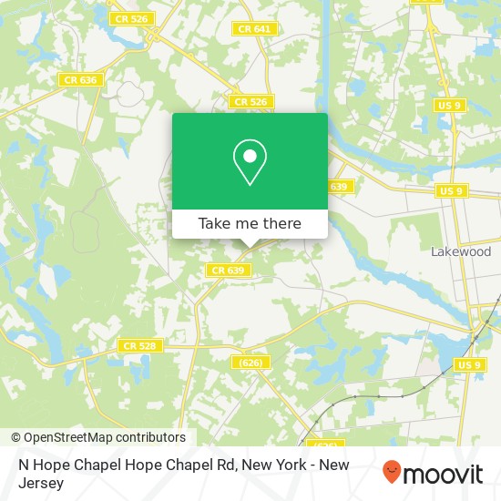 Mapa de N Hope Chapel Hope Chapel Rd, Jackson, NJ 08527