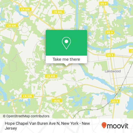 Mapa de Hope Chapel Van Buren Ave N, Lakewood, NJ 08701