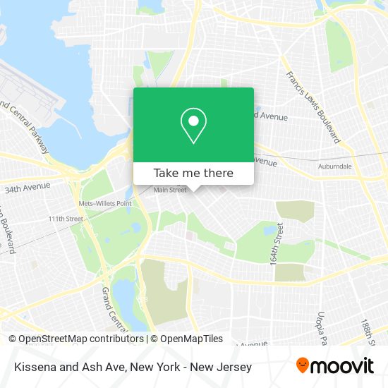 Kissena and Ash Ave map